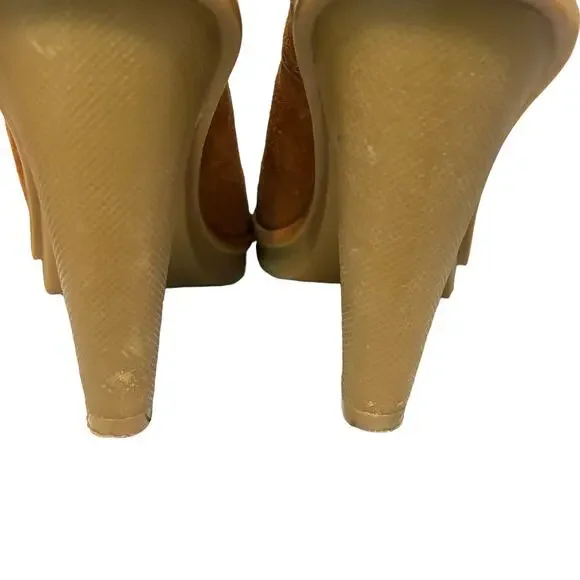 Michael Kors Womens Stiletto Heeled Tan Lace Up Suede Ankle Booties - Size 7M - Picture 7 of 12